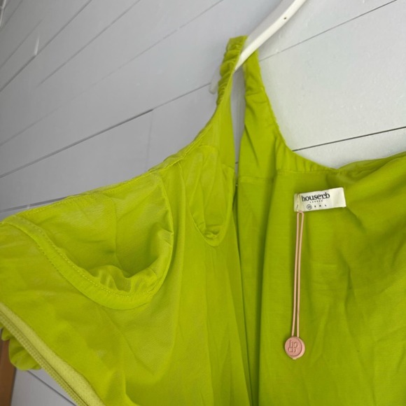 NWOT House of CB Nia Acid Green Ruched MIDI Dress Size XSmall - Picture 5 of 10